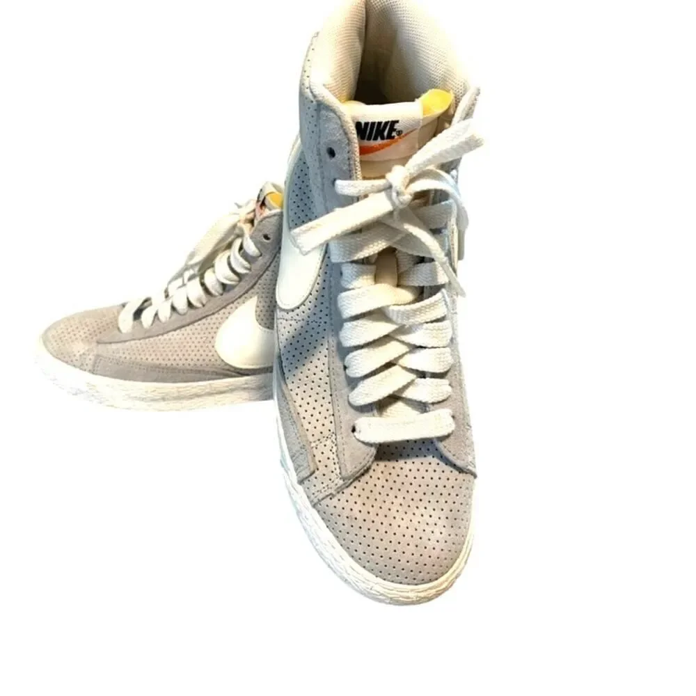 Nike Blazer Vintage Mid Womens Gray Suede Retro Sneaker Athletic Trainer 8.5
